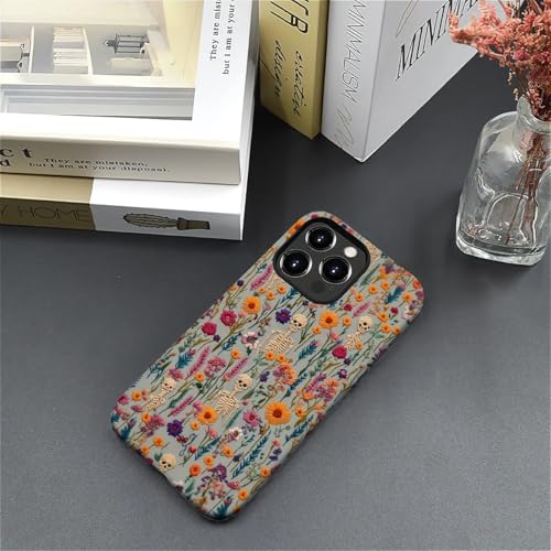 Akinmi Case for iPhone 16 Pro,Knitted Skull Flower Pattern Exquisitely Pattern Double Protective Phone Cover Cases Soft Silicone for iPhone 16 Pro - image 2