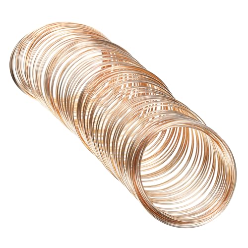Fil de 1 mm en acier mémoire or rose, matériel perles et artisanat DIY PATIKIL