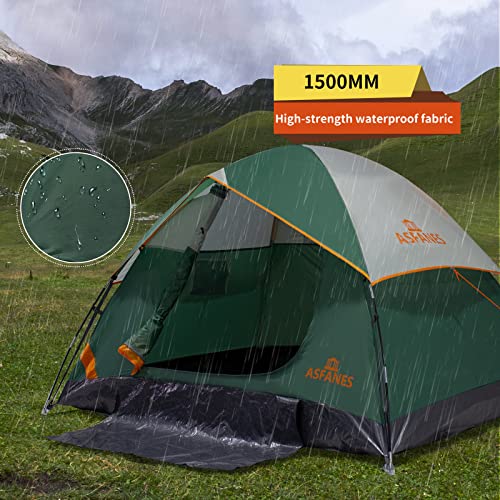 Asfanes 2 Person Waterproof Tents For Camping Easy Setup Outdoor Portable Backyard Camping Tents Suitable For Car Camping,Backpacking,Hiking,Picnic Or Fishing(Green) #TOP6