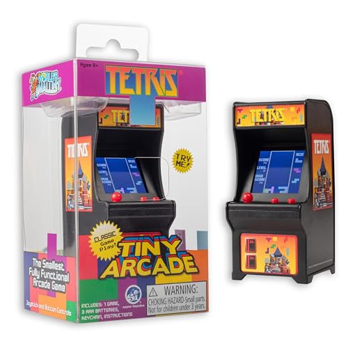 Tiny Arcade Tetris Mini Retro Game (3.5'): Playable Handheld Arcade Machine w/ Real Gameplay & Sound - Classic 1980's Video Game (Ages 8+)
