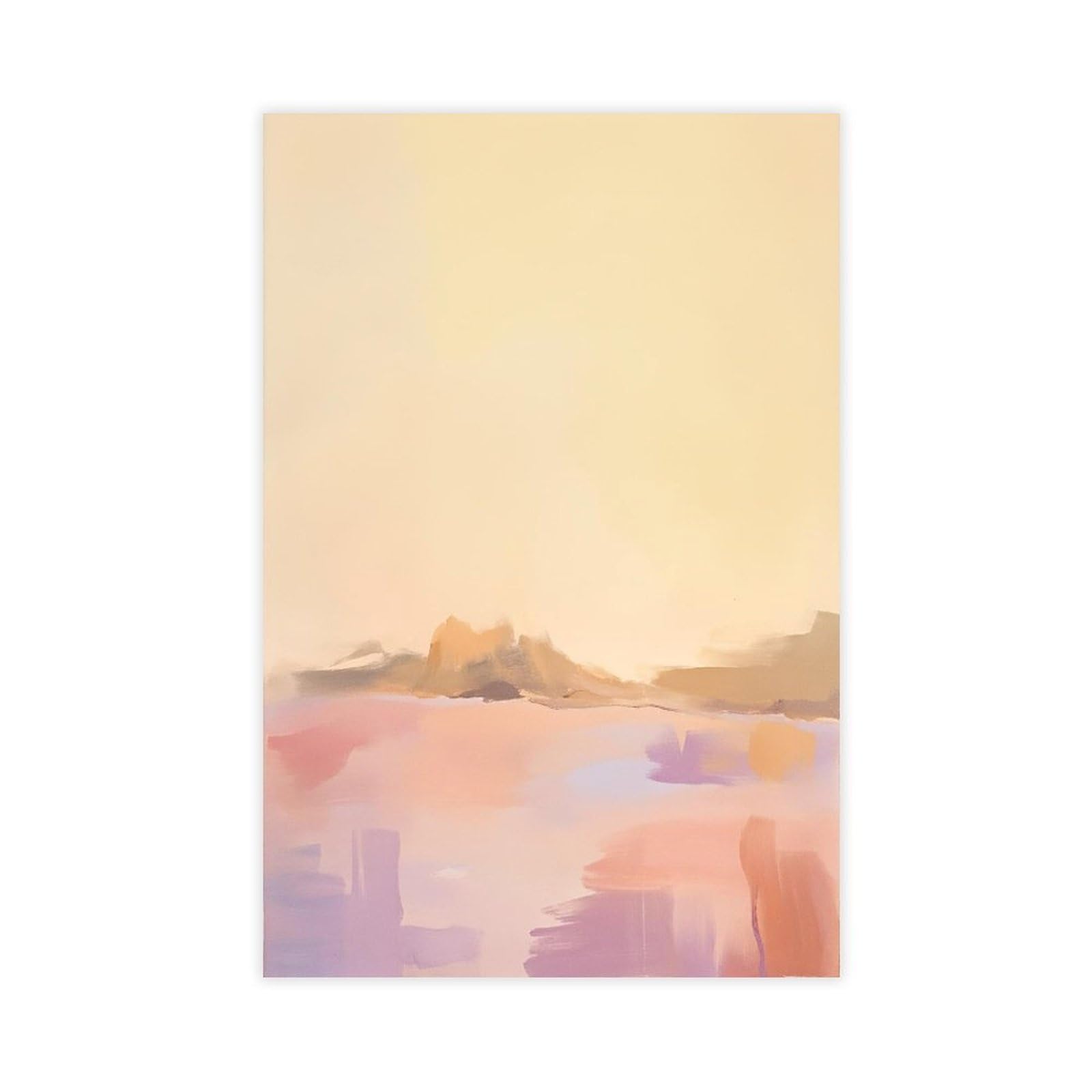 Zguols Blush Desert Abstract And Minimalist Poster Canvas Poster Bedroom Decor Sports Landscape Office Room Decor Gift Unframed Print 24" L X 36" W