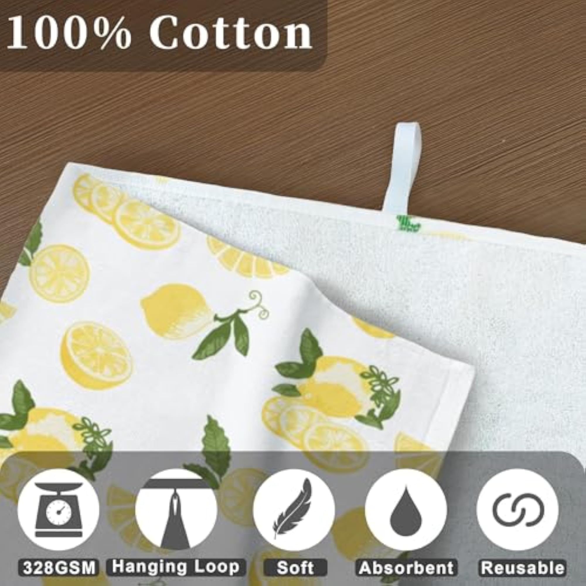 Printed Kitchen Hand Towels Set, 2PC