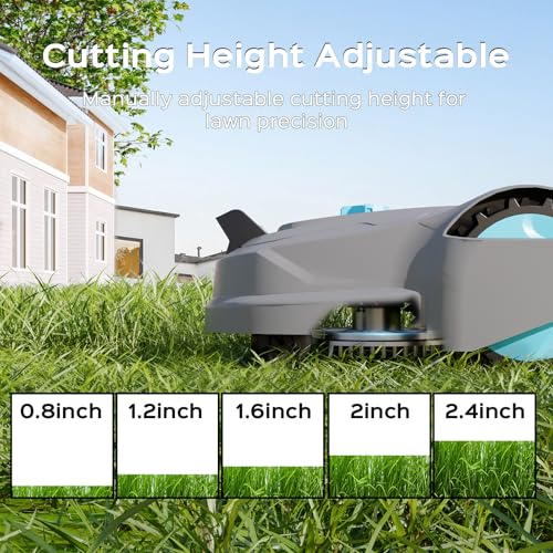 YARDCARE M800Plus Cordless Robot Lawn Mower with GPS + Visual Navigation, Bow-Shaped Path Mowing, APP Control, 4.0Ah Automatic Robotic Lawnmower for 1/5 Acre, Obstacle Avoidance, Height Adjustment - Image 7