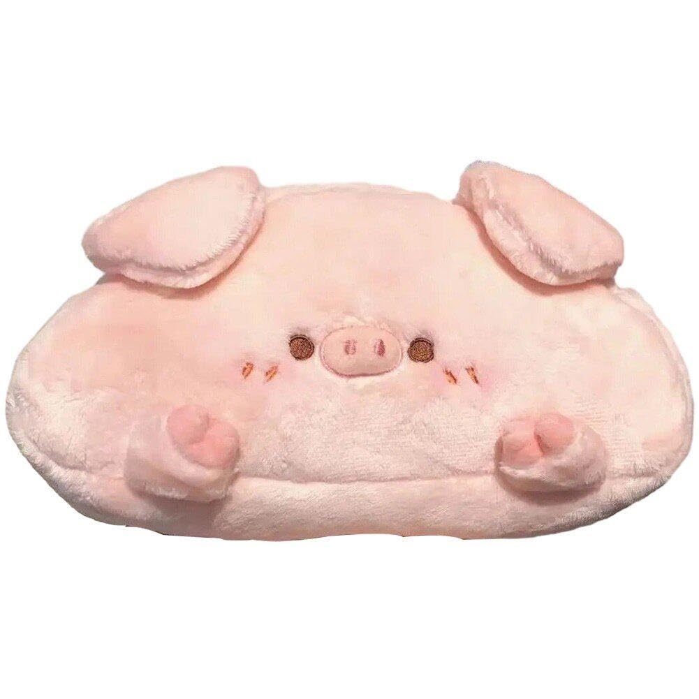 Wudaizhi Pink Pig Plush Pencil Bag Stationery Bag Cute Student Pencil Bag Plush Storage Bag Cosmetic Box School Supplies