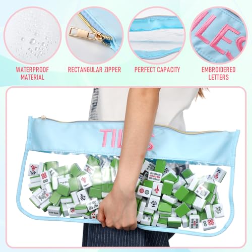 2 Bolsas Embroideradas para Mahjong Tote Canvas Grande miniatura 5