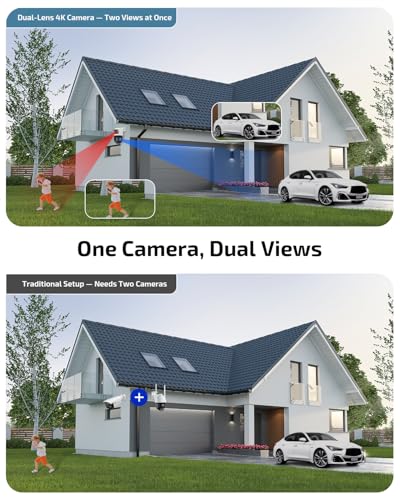 Image of 《4K Ultra HD & Auto Tracking》 Wired Security Camera System, Outdoor POE PTZ Video Surveillance Cameras Systems, Surveillance DVR Kits