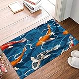  Tappeto Bagno 50x80 cm,Tappetino Antiscivolo per Il Bagno,Abbagliamento Carpe Koi Animali Acquatici Cinesi Fauna Selvatica Carpa,Soffice Tappeto da Bagno in Microfibra,Assorbente,Lavabile in Lavatrice