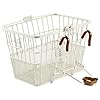 Retrospec Apollo Detachable Front Bike Basket Steel Half-Mesh with Integrated Detachable Hooks and Built-in Handle, Easy Assembly and Portability for Bicycles, Eggshell #1