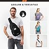SKYSPER Sling Bag RFID Crossbody Sling Backpack Cross Body Shoulder Bag Travel Hiking Daypack for Women Men(Black) #5