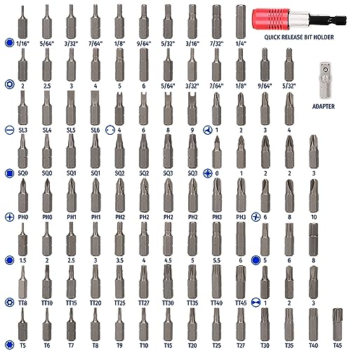 ELUMPLUS 102PCS Screwdriver Bit Set, 1/4