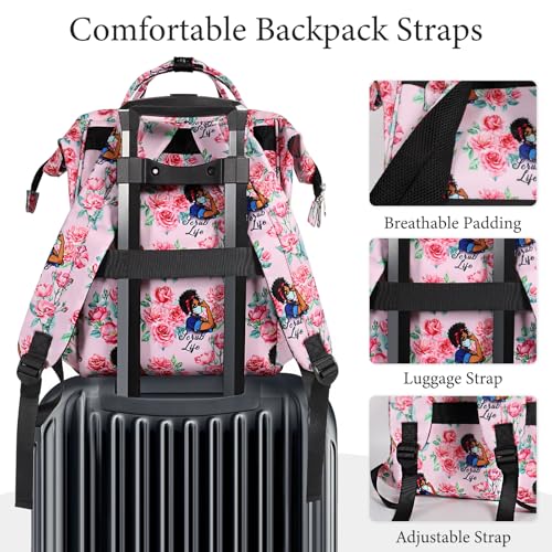 Image of Gatycallaty Nurse Backpack for Work, Water-Resistant Medicine Bookbag with 15.6 inch Laptop Compartment, Nursing Travel Bag with Zip-Top Closure (Pink)