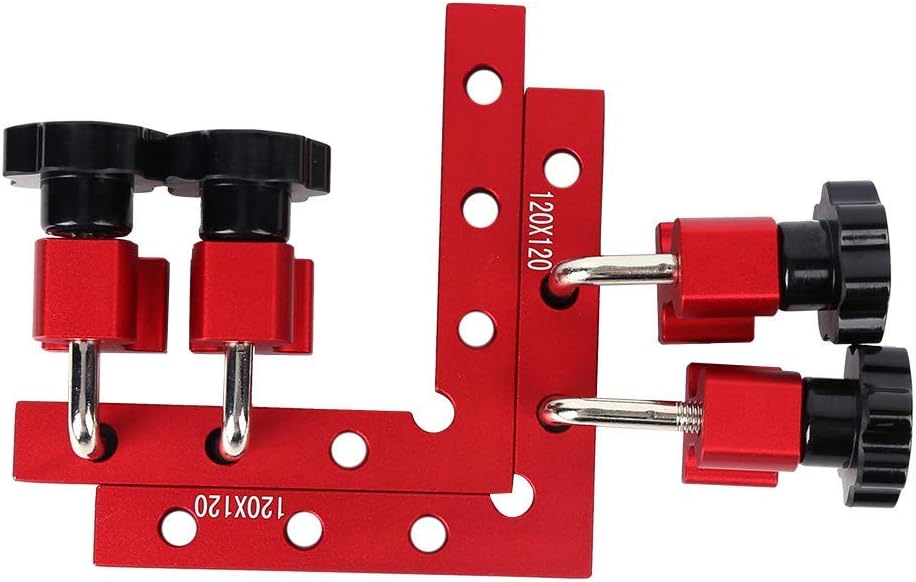 Black Friday - 70% OFF 2 Pcs 90 Degree Positioning Squares Aluminum Alloy Right Angle Ruler Anodized Surface with 4 Clamps Woodworking Carpenter Tools for Boxes/Shelves/Outside Corners