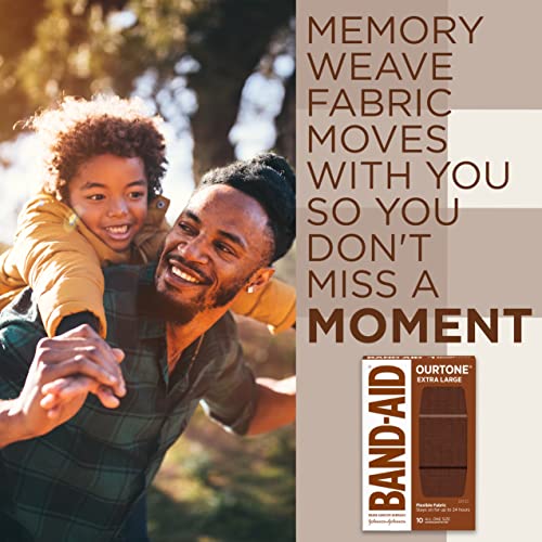 Band-Aid Brand Ourtone Adhesive Bandages, Flexible Protection & Care Of Minor Cuts & Scrapes, Quilt-Aid Pad For Painful Wounds, Br55, Extra Large, 10 Ct #TOP16