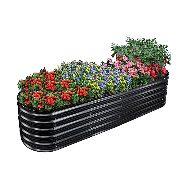 EDOSTORY 8x2x1.4ft Metal Raised Bed Garden Bed Kit, 17" Tall Galvanized Planter Raised Garden Boxes Outdoor, Large Metal Raised Garden Beds for Vegetables, Flowers, Herbs EDOSTORY 8x2x1.4ft Metal Raised Bed Garden Bed Kit, 17" Tall Galvanized Planter Raised Garden Boxes Outdoor, Large Metal Raised Garden Beds for Vegetables, Flowers, Herbs