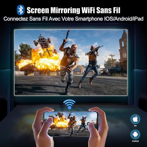 4K WiFi Bluetooth Projector, WiMiUS k1 Full HD 1080P Support 4K 4D Trapezoidal Correction Zoom Function Home Theater Projector for PPT/iOS/Android/TV (Refurbished) – Image 4