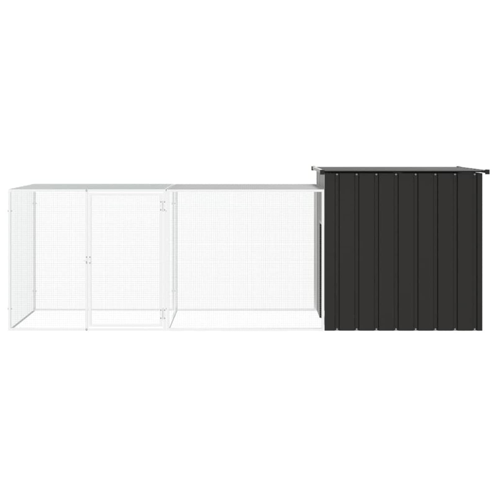 LAPOOH Jaula de gallinas Acero galvanizado Antracita 300x91x100 cm, Jaulas para Conejos, Jaula Cobaya, Jaula Hamster, Jaula para Gatos, Jaula Chinchilla, Recinto para Conejos - SPU:3106452