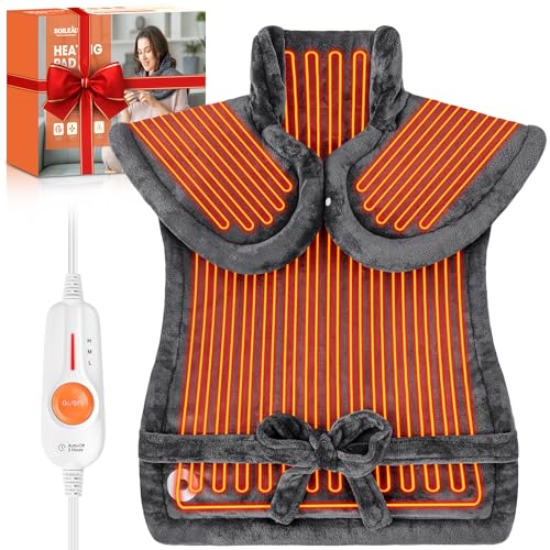 Image of Boileau Electric Heating Pad for Back Pain Relief, Birthday Gifts for Women Men Mom Dad Elderly, Self Care Gifts for Him Wife Husband, Neck Shoulder Back Pain Relief 24 inchx33 inch Large Heating Heat Pad