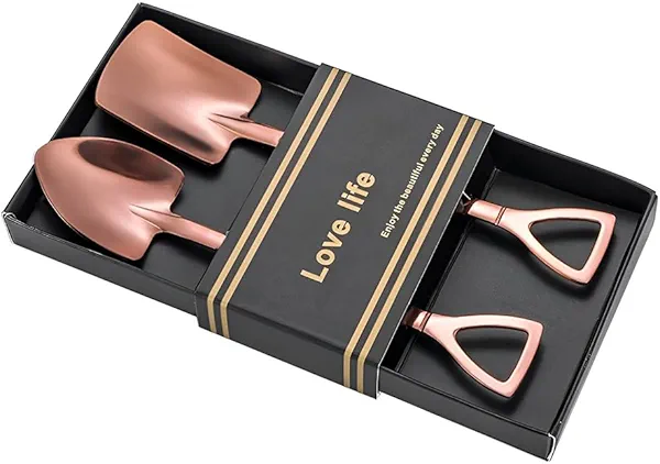 2pcs Big Shovel Spoons for Desserts Watermelon Grapefruit Cake Ice Cream Shovel Spoon Set for 2 Rose Gold Spoons for Party Kitchen Apartment Lunch Shovel Coffee Tea Spoon Gifts for Tea Coffee Lovers