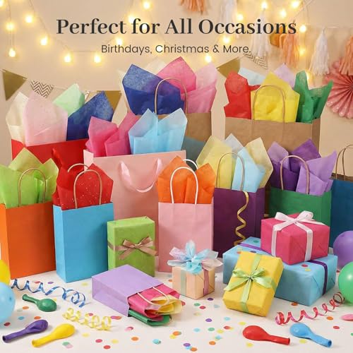Image of 3 Otters 150 Sheets Tissue Paper, 14x20 Inch Tissue Paper for Gift Bags 30 Colors Gift Wrap Supplies Bulk for Crafts Party Decorations Art Projects