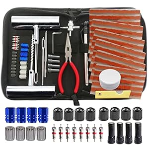Tire Repair Kit, 68pcs Heavy Duty Tire Plug Kit, Universal Tire Repair Tools Flat Tire Puncture Repair for Car, Motorcycle, Truck, SUV, RV, ATV, Tractor, Trailer Fix Punctures and Plug Flats Patch Kit