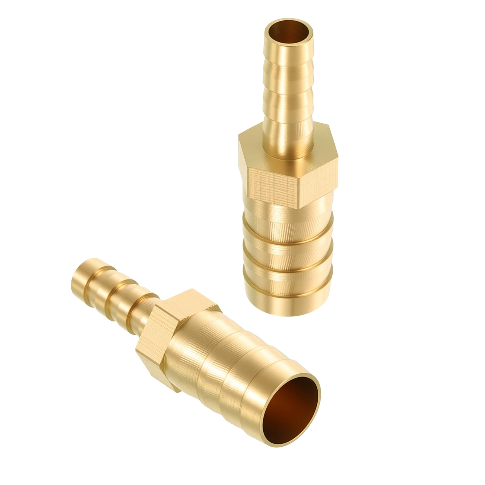 sourcing map 2pcs 12mm to 6mm Brass Hose Barb Fitting Metals Splicer Mender