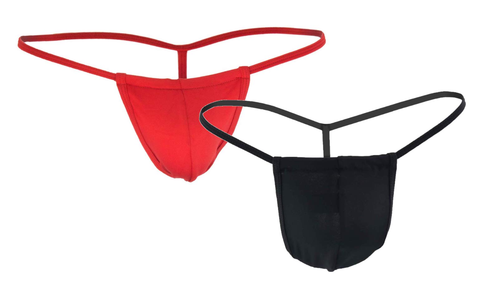 nimra fashion Men's Combo of Polyster Spandex Enhancing Y-Cut Back G-String Thong Sexy Underwear, Free Size Fit for S-M-L Waist, Red and Black Color, 2 Pcs Combo-picture-29