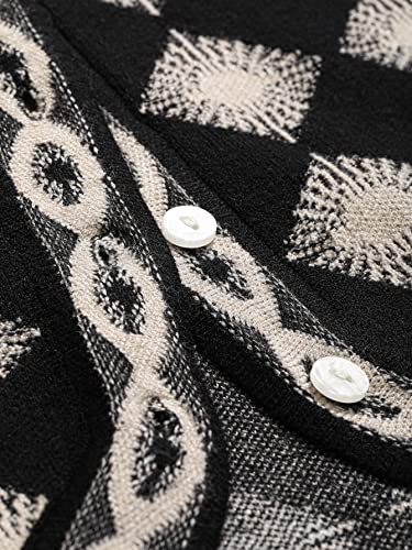 Floerns Women's Argyle V Neck Button Front Cardigan Sleeveless Knit Sweater Vest3