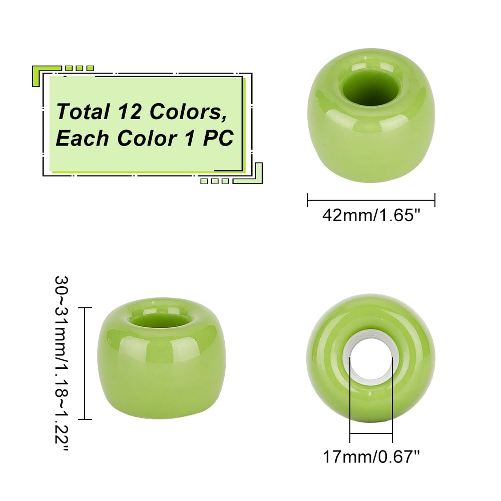 AHANDMAKER 12 pcs Small Mini Ceramic Toothbrush Holders Multi- Color Ceramics Handmade Bathroom Toothbrush Holders Sets Sleek Mini Ceramics Toothbrush Holder Stand for Bathroom Vanity Countertops