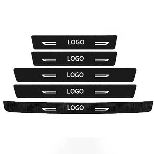 PIYANZI 5 Pcs Car Door Sill Protector Scuff Plate for Mitsubishi Eclipse Ⅳ(4G) 2009-2011, Door Entry Guard Kick Plates Bumper Protector Sticker Anti-Scratch Film