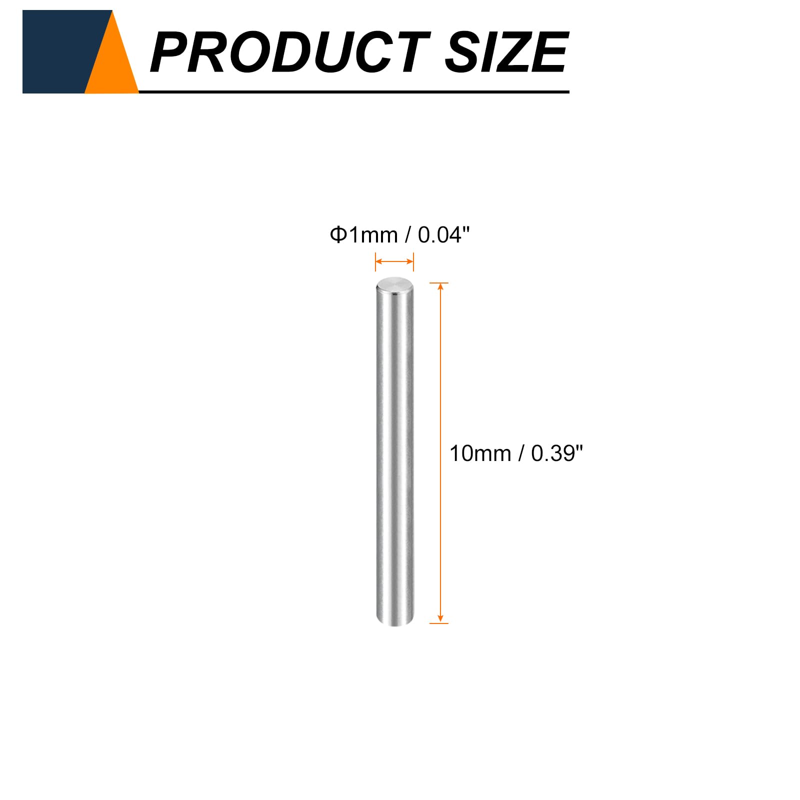 QUARKZMAN 50Pcs Spinotti Cilindrici M1(1mm) X 10mm Acciaio Inossidabile 304 Supporto Mensola Perno Asta Elementi Di Fissaggio Per Dispositivi Metallici, Argento