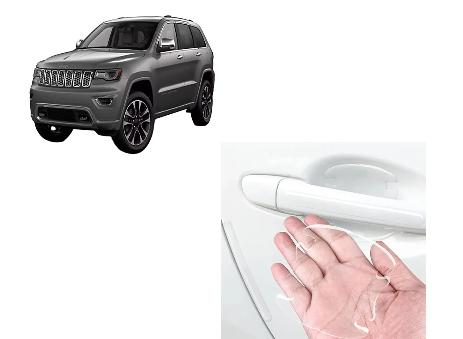 Car Accessories - Car Door Finger Scratch Guard Compatible with Jeep Grand Cherokee 2016 Accessories All - Durable & Flexible Design (Set of 4 Pieces) (Black)