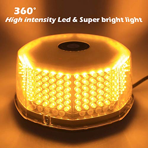 LE-JX Amber Led Beacon Strobe Light Rotating Truck Vehicle Car Roof Top Hazard Warning Flash Emergency Led Strobe Light 7 Flash Patterns 240 Leds 12 Volt with Magnetic Mount and Cigar Lighter Plug - Thumbnail 5