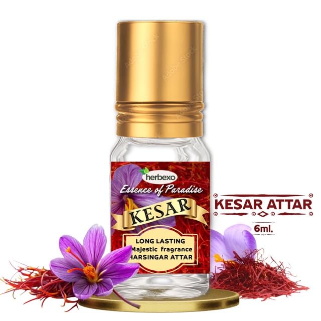Image of Kasturi & Kesar Attar for Men & Women | Long Lasting Alcohol-Free | 2 x 6ml Roll-On