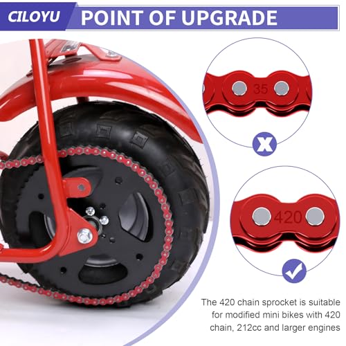Image of 60T Sprocket 420 Chain with 90 Links Rear Chain Mini Bike CT200U