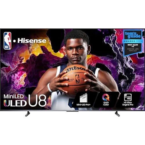 Hisense 100-Inch Class U8 Series Mini-LED ULED 4K UHD Google Smart TV (100U8K) – QLED, 480 Motion Rate, 144Hz Game Mode Pro, Dolby Vision IQ, HDMI 2.1, Alexa Compatibility, 2.1.2 Multi-Channel Audio