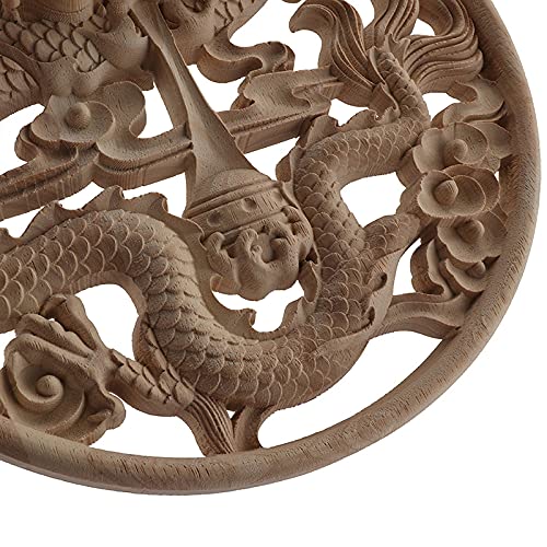 Decoración para puertas LVTFCO con relieve de madera de dragón oriental 4