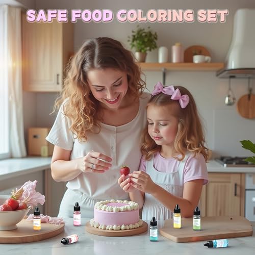 Image of Cherrysea Oil Based Food Coloring for Chocolate Macaron Oil Edible Food Dye Set for Halloween Baking Royal Icing Cookie Supplies Gluten Free 7x6ml Food Grade Food Color Kit, 0.25 Fl. Oz /Bottles
