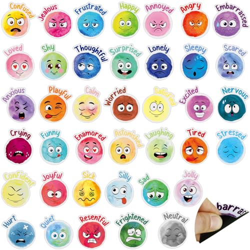 40 Pcs Feelings Refrigerator Magnets Funny Face Emotional Feeling...