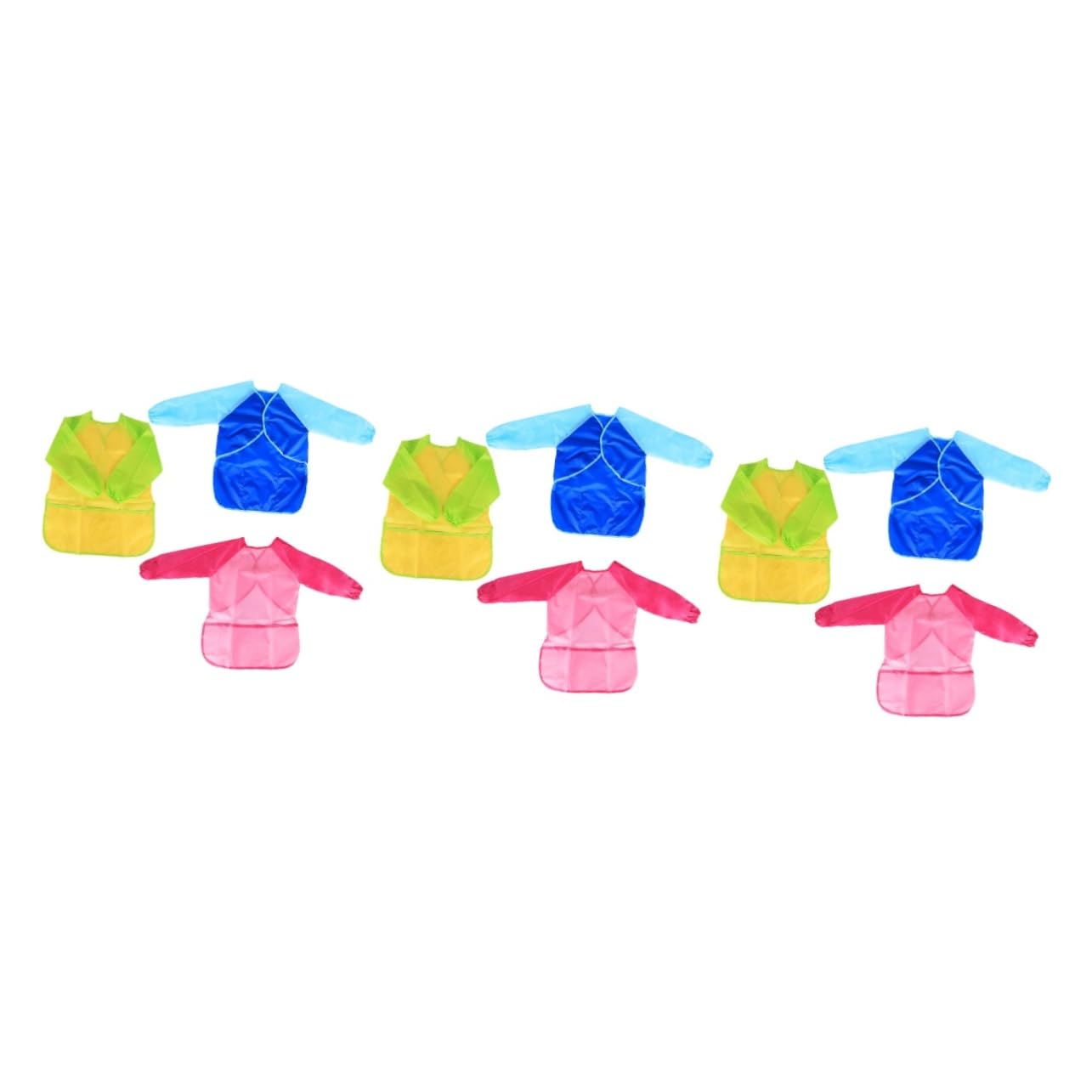 Toyvian 9pezzi Grembiule Per Ragazzo Ragazza Maniche Lunghe Per Pittura e Disegno Protezione Per Da Macchie e Colori