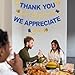 NO-DIY We Appreciate You Banner Thank You For All You Do Banner, Glitter Employee Appreciation Decorations, Gold Blue We Appreciate You Decorations for Staff Nurse Doctor Teacher Appreciation Party