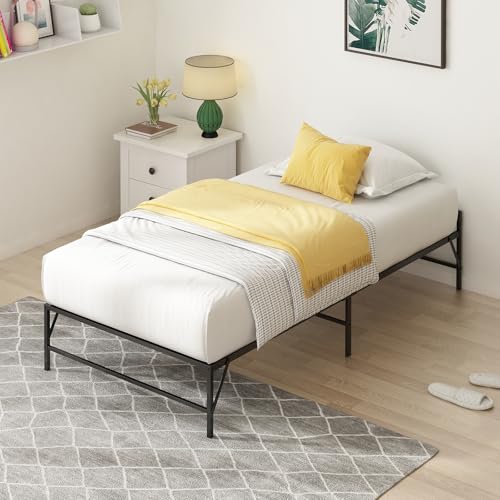 Consejos para Comprar Bases Individuales Economicas los mejores 5. 50 GILLAS Marco de Cama de Metal de 202CM*100CM*32CM, Base de Cama Resistente, Plataforma de Metal de Tamaño, Soporte para Colchón de Alta Resistencia