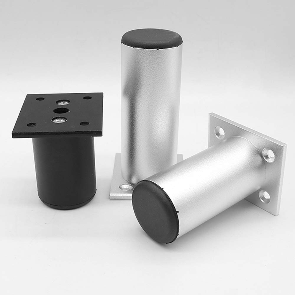 Gambe per mobili in Metallo, Divano, Argento Cromato, armadietto, ferramenta Fai da Te, Cucina, Bagno, Piedini di Rialzo (4 Pezzi) 13,2 cm