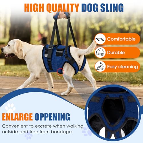 SlowTon Dog Lifting Harness - Support Slings for Back Legs with Handle, Soft Adjustable Recovery Mobility Aids for Senior, Injured, Disabled and After ACL Surgery Rehabilitation Medium Large Dogs - Image 6
