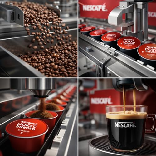 Image of NESCAFE Dolce Gusto Americano Intenso Coffee Capsules (Pack of 3) - 16 Pods (160g) Box - Premium Arabica Roast & Ground Coffee, Powerful & Full-Bodied Flavor, Intensity 8, Compatible with Dolce Gusto Machines, By Cougar - (IMPORTED-UK)