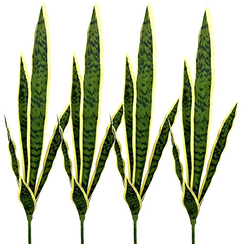 4 Pcs Artificial Plants 30" Sansevieria Snake Plant Plastic Greenery Perfect Faux Agave Plant For Home Office Indoor And Outdoor Décor #TOP18