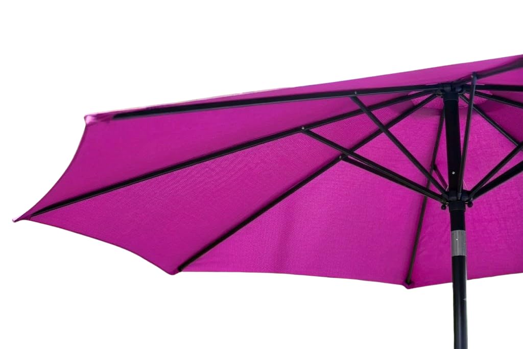 2.7m Aluminium Crank & Tilt Garden Parasol - Plum