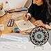 DAFENCHI 3-in-1 Mandala Ruler Tool with Holes, Mandala Dot Art Circle Maker, Compass Protractor Straight Dotting Ruler for Dot Art Geometric Mandala Pattern Design, 3 Sizes