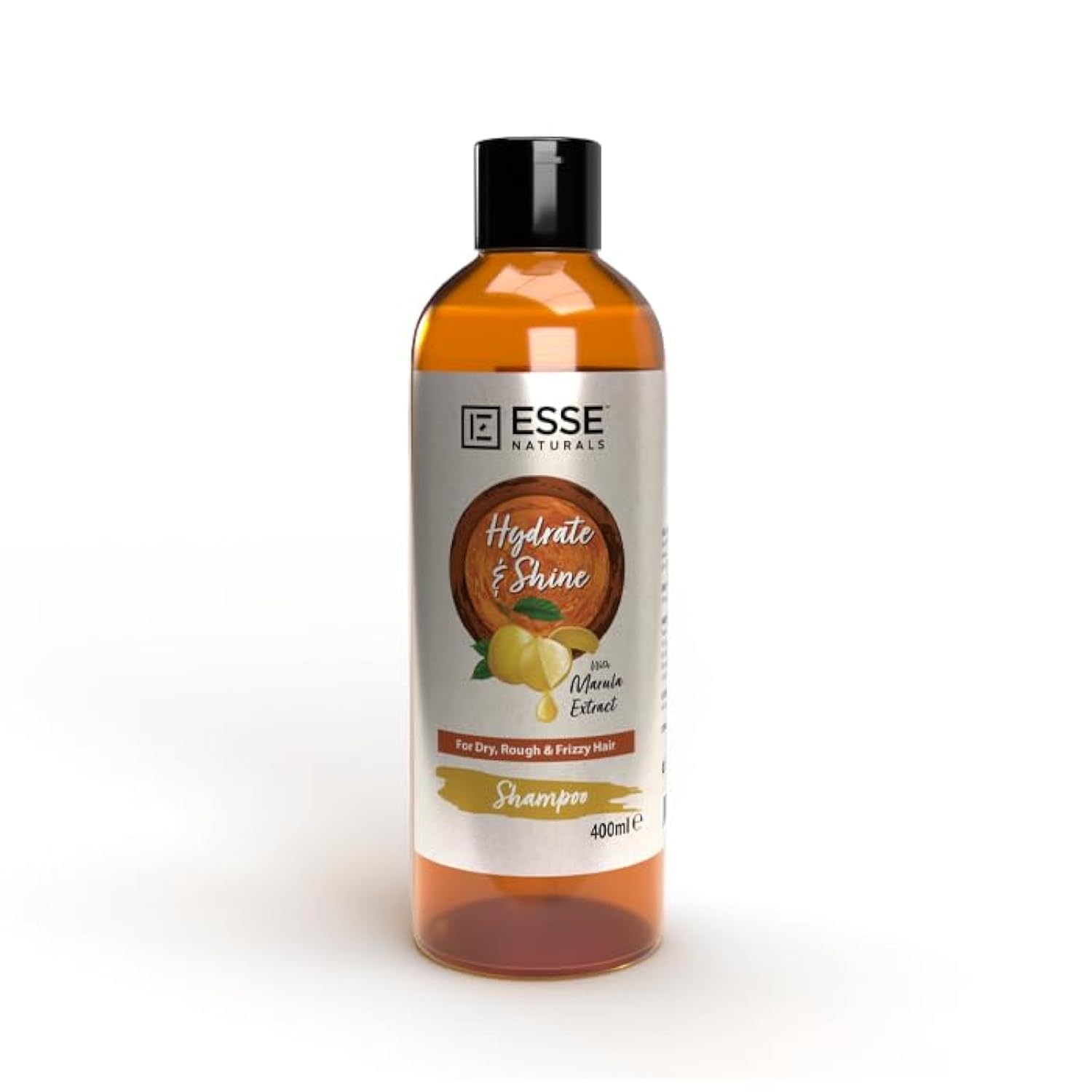 Esse Naturals Hydrate & Shine With Marula Shampoo | For Dry, Rough & Frizzy Hair | Nourishes Hair From Inside Out Giving Shiner & Healthy Look | Helps Balance Your Hair'S Natural Oil | 400Ml