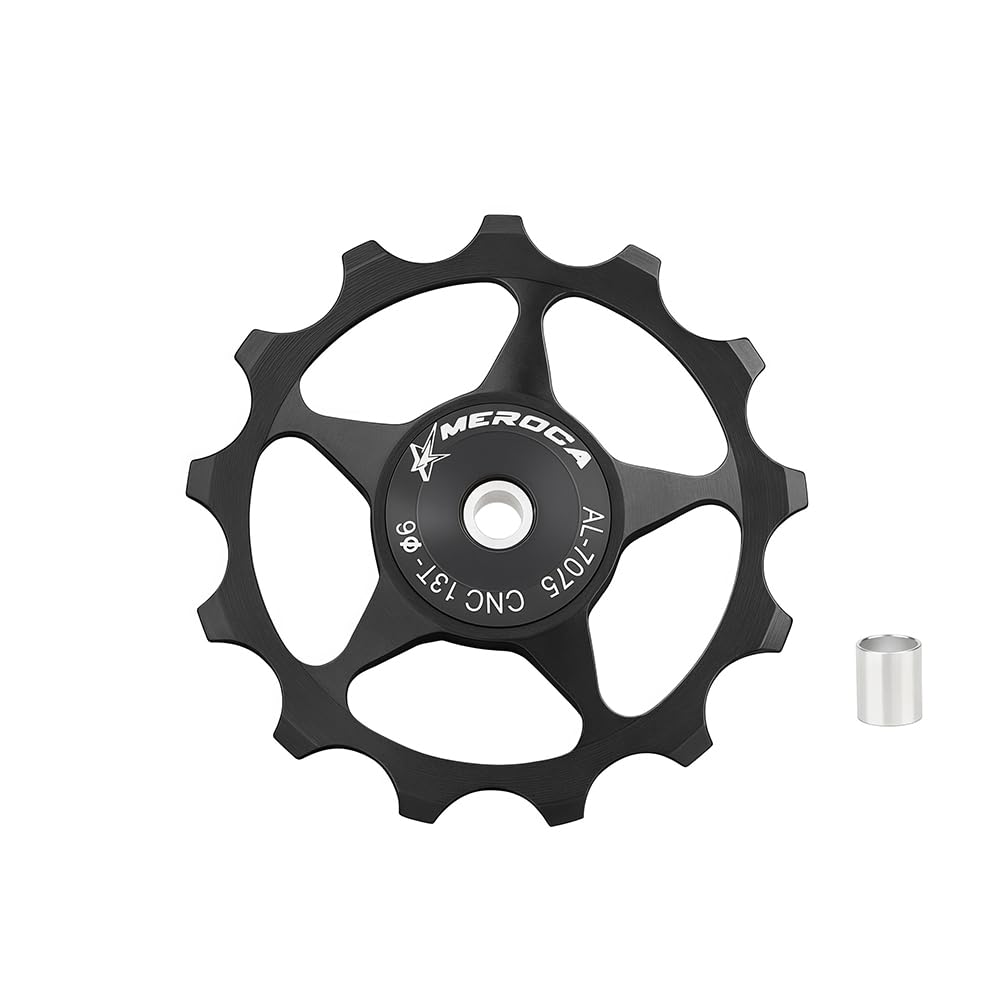 Bike Rear Derailleur Pulley, Aluminum Alloy 11T/13T Guide Roller Bicycle Derailleur, Wheel Derailleur Pulley for 8/9/10/11 Speed Rear Derailleurs (Black, 13T)