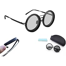 Adjustable Tint Sunglasses, 1-9 Gears Rounded Polarized Glasses with ND Filter Lenses, for Men Beach Shady Fishing Driving